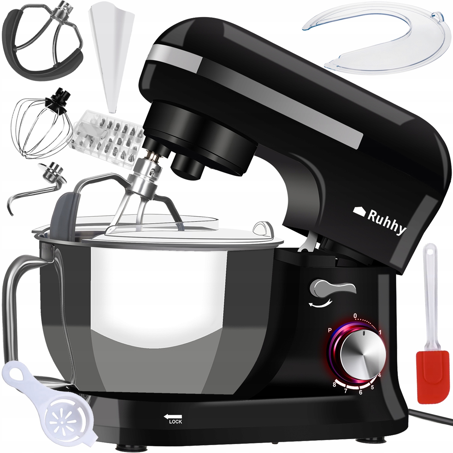 Robot Planetarny Kuchenny Mikser Wielofunkcyjny Duża Misa z Misą 4,5L Mocny