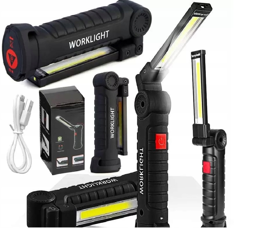 LAMPKA WARSZTATOWA LATARKA Z MAGNESEM USB 5w1