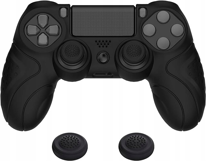 PlayVital Silikonowa Obudowa do kontrolera PS4 - Czarna (Guardian Edition)