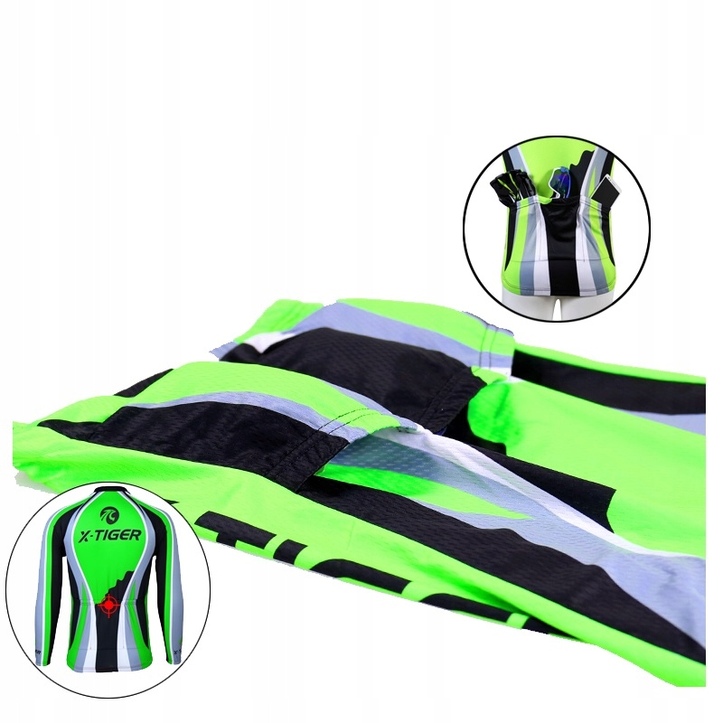 BLUZA NA ROWER MĘSKA TERMOAKTYWNA Z ODBLASKIEM PRO Materiał dominujący poliester