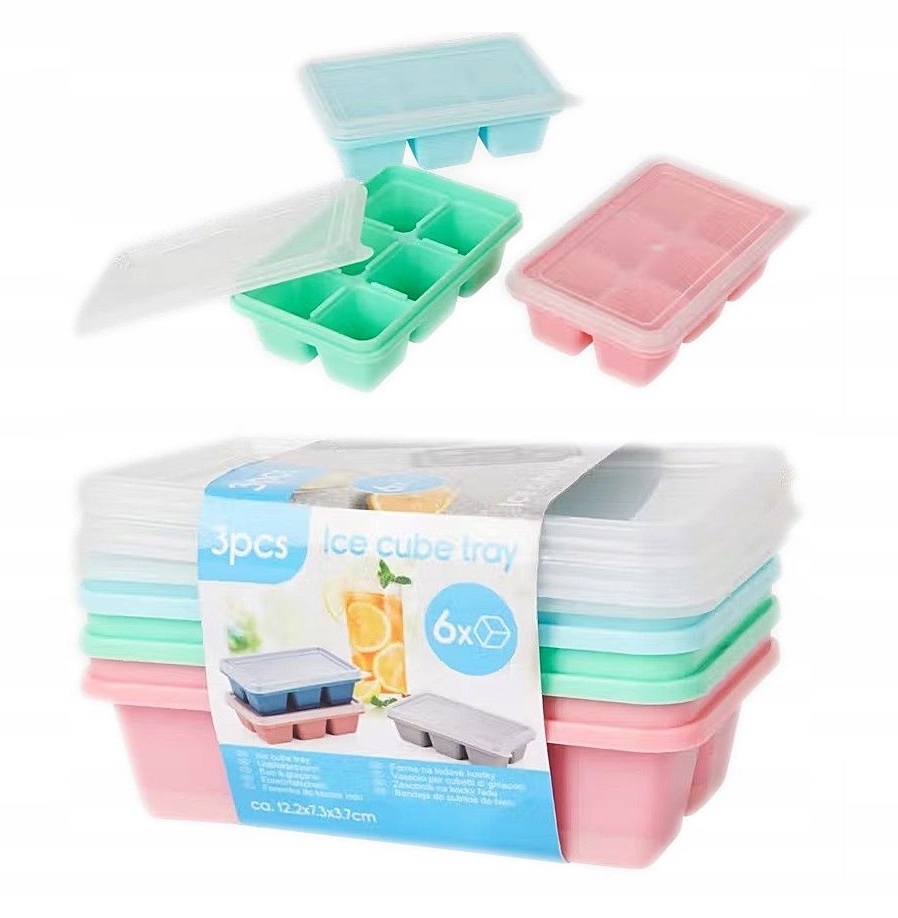 

Foremka 3 x Mini do Kostek Lodu Zamykana Pastel