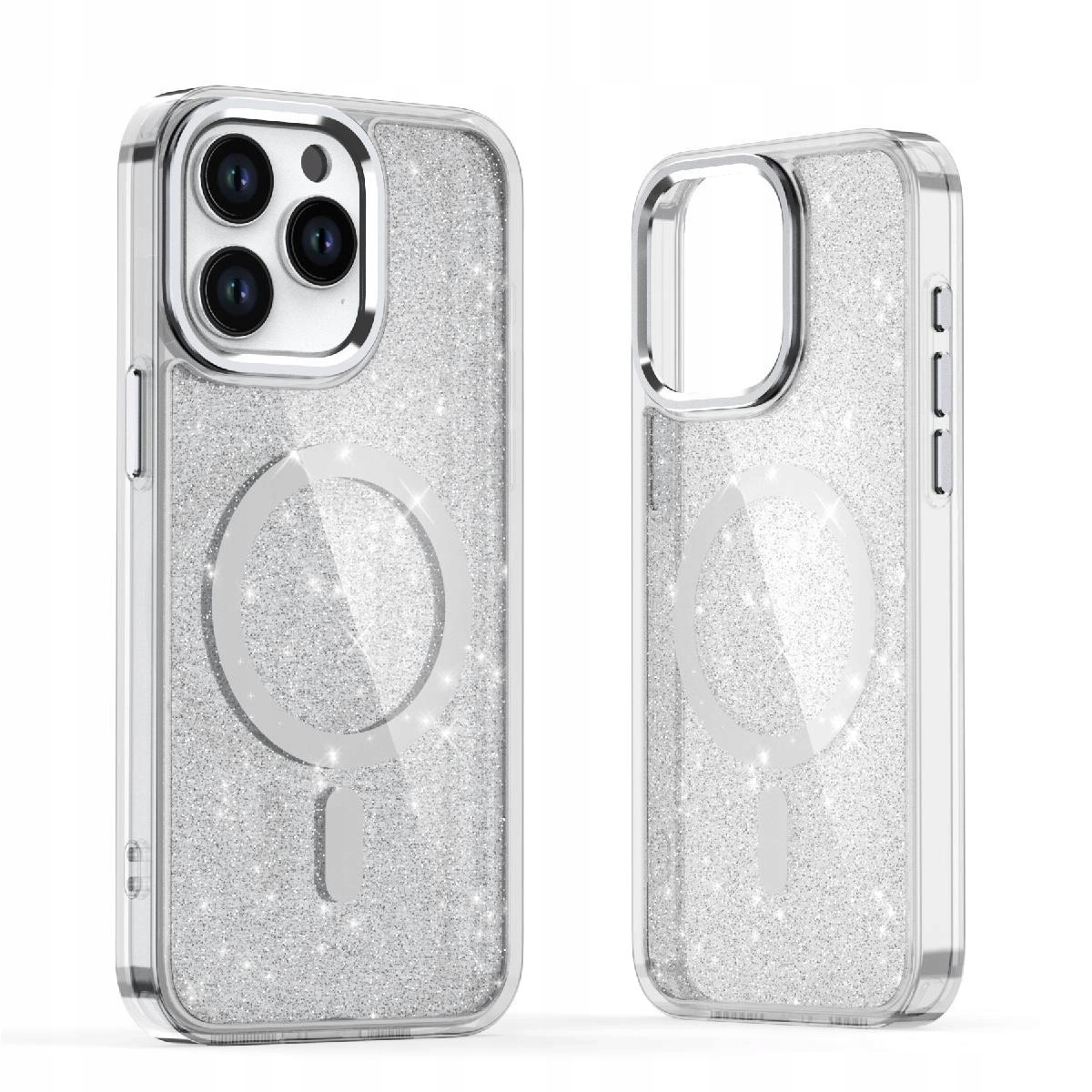 Etui brokatowe Glitter Case z MagSafe na Samsung Galaxy S25 Edge białe