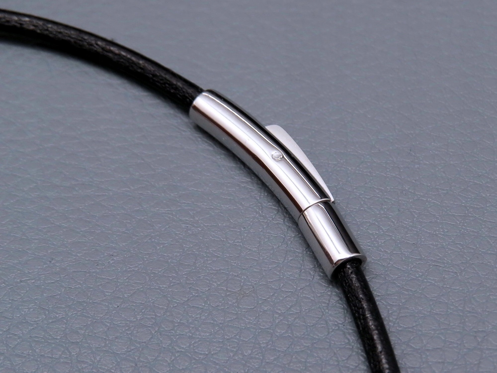 GRUBY RZEMIEŃ RZEMYK NA SZYJĘ PRAWDZIWA SKÓRA 55CM Materiał skóra