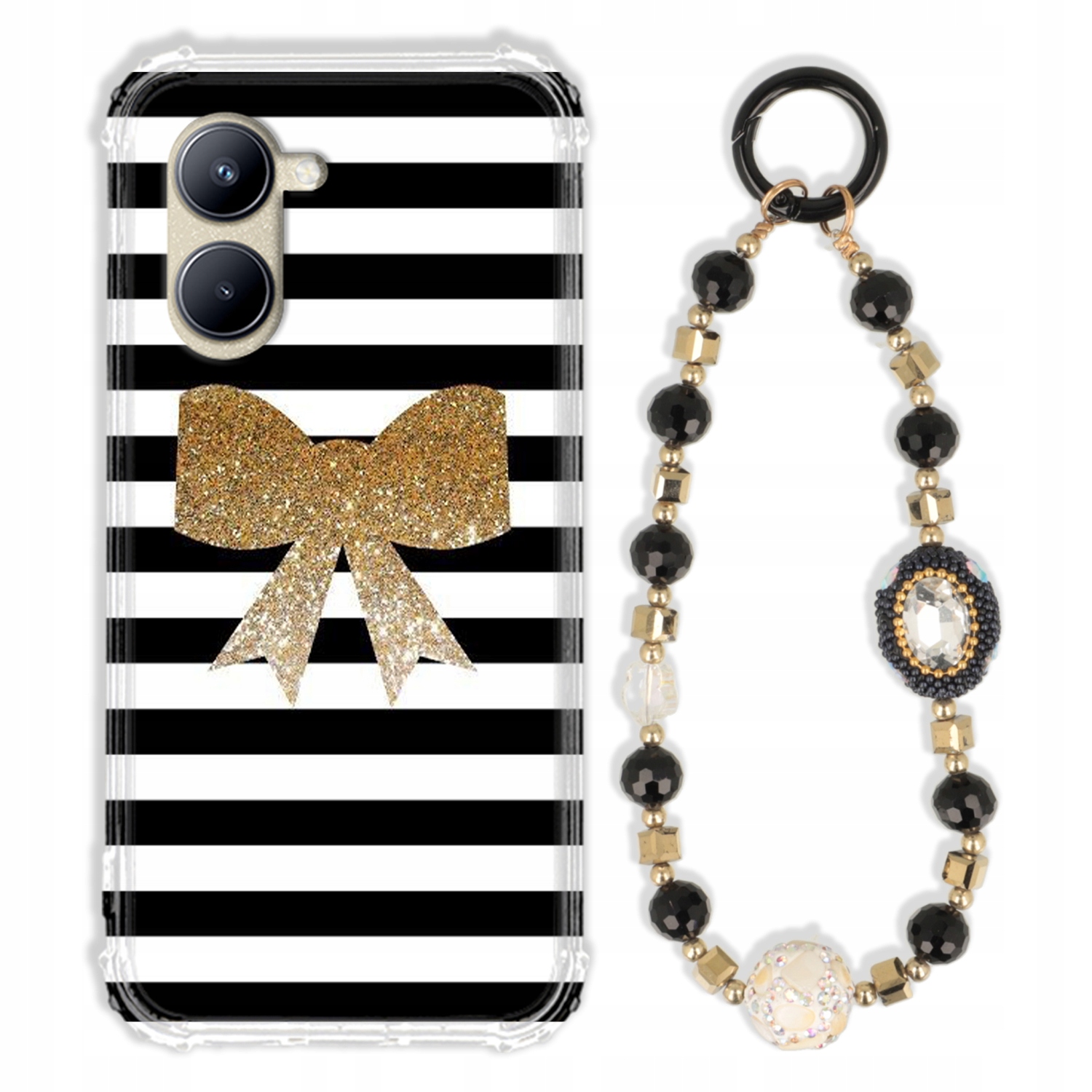 Puzdro Pre Realme C33 Case Antishock Zirkóny Čierno-zlaté |odolné|pevné