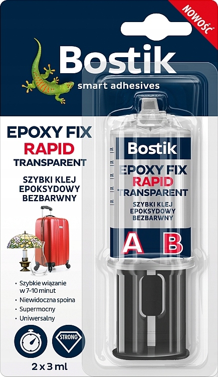 Bostik Epoxy Fix Rapid Transparent Szybki Klej Epoksydowy 2x3ml Bezbarwn