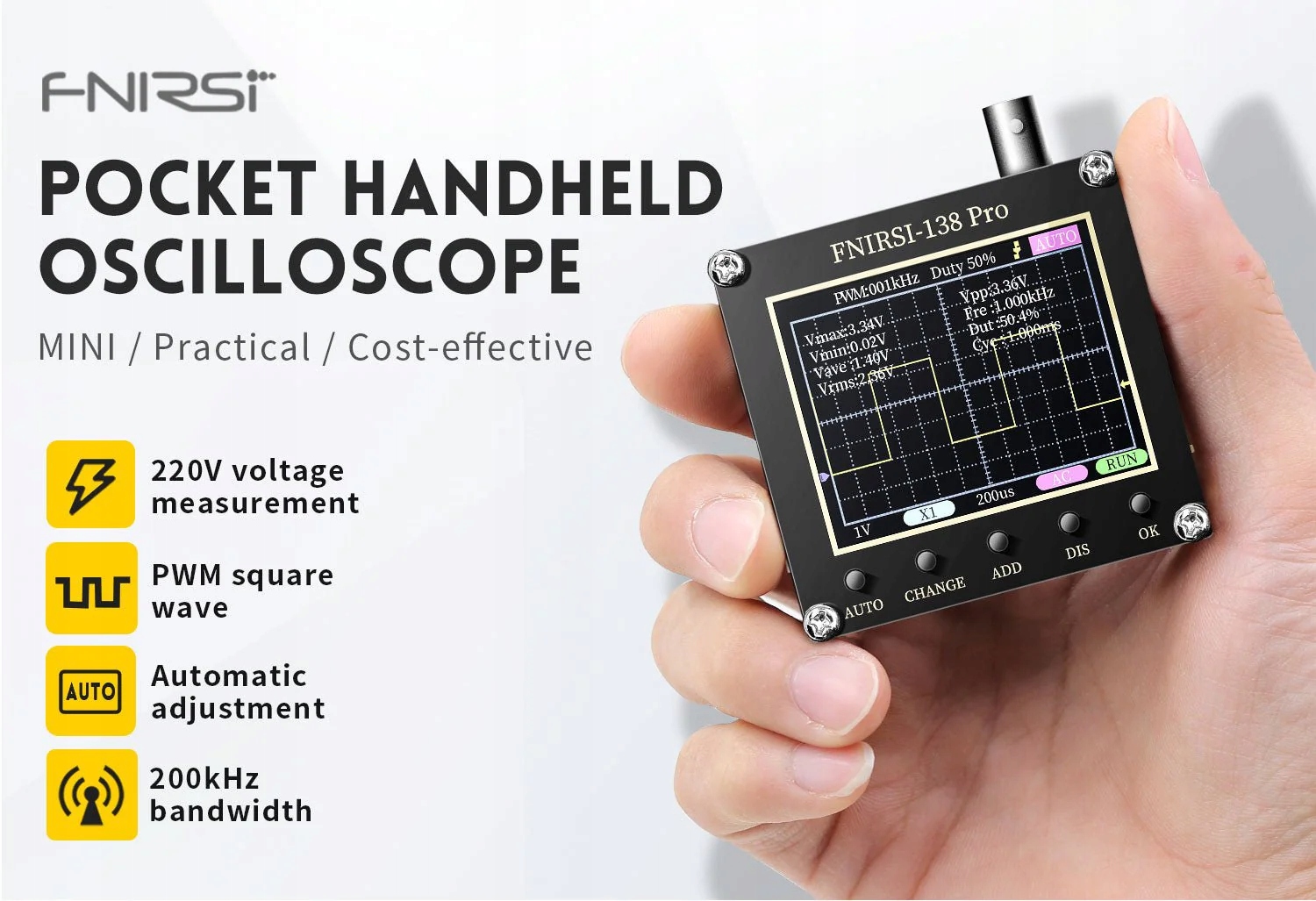 Fnirsi 138 Pro oscyloskop cyfrowy bez baterii Marka Fnirsi