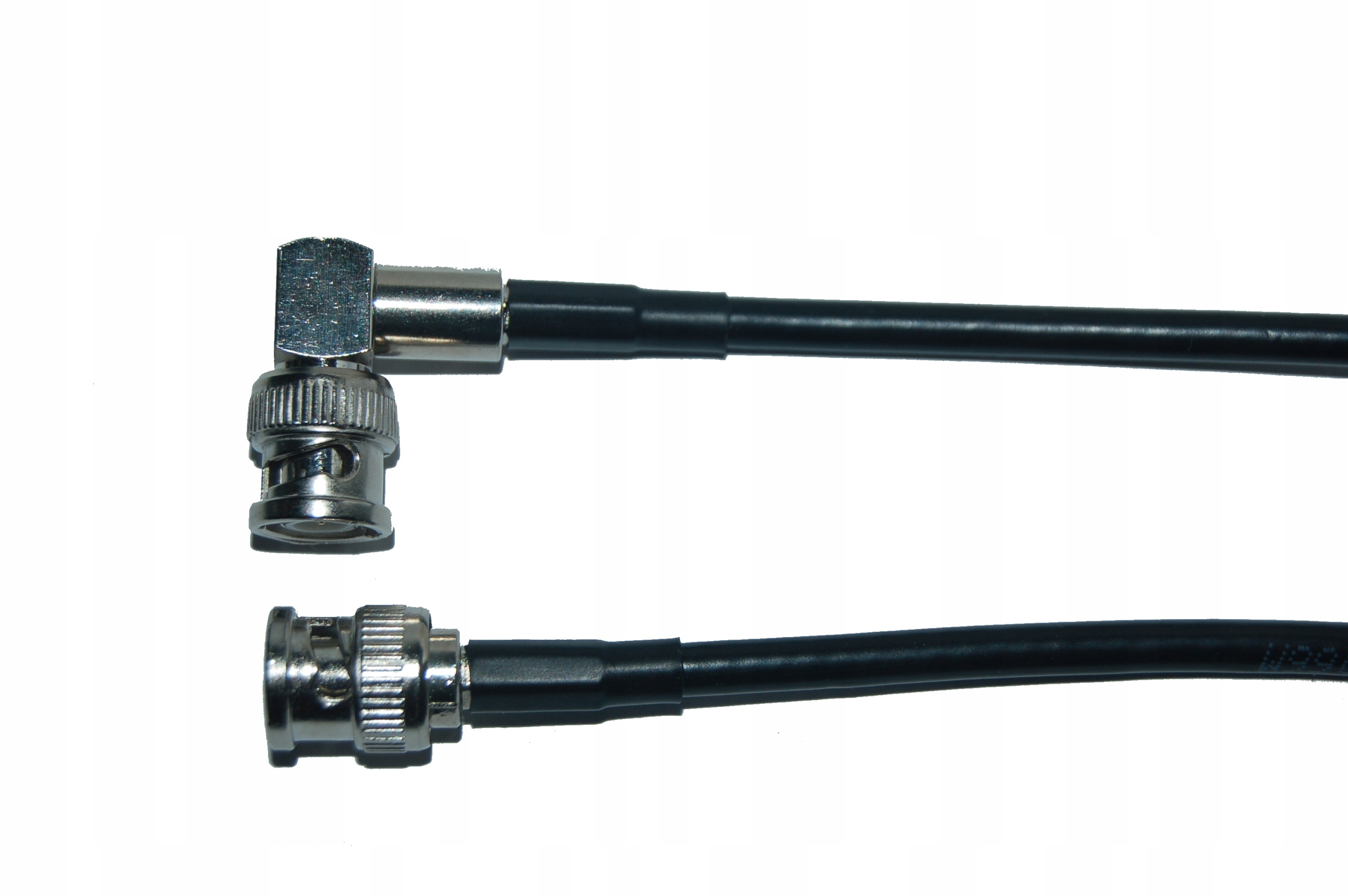 Kabel wtyk Bnc kątowy/wtyk Bnc prosty na przewodzie RG58 linka 50 ohm 9m