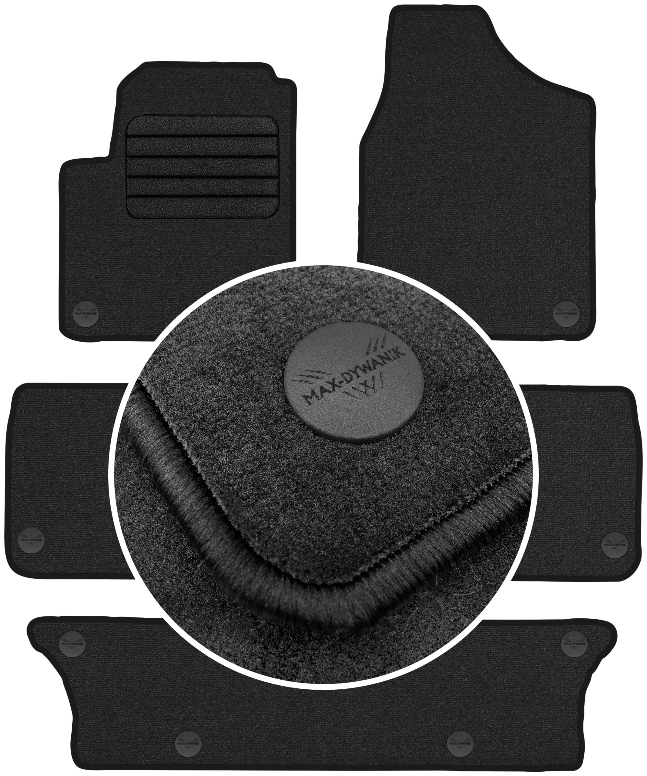 Vw Sharan I 7os 1998-2010 Velúrové koberčeky Grafit