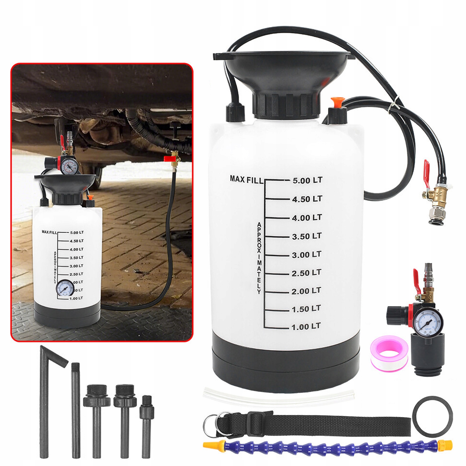 Pneumatická Pumpa Pro Plnění Oleje V Převodovkách, Sada 5 L