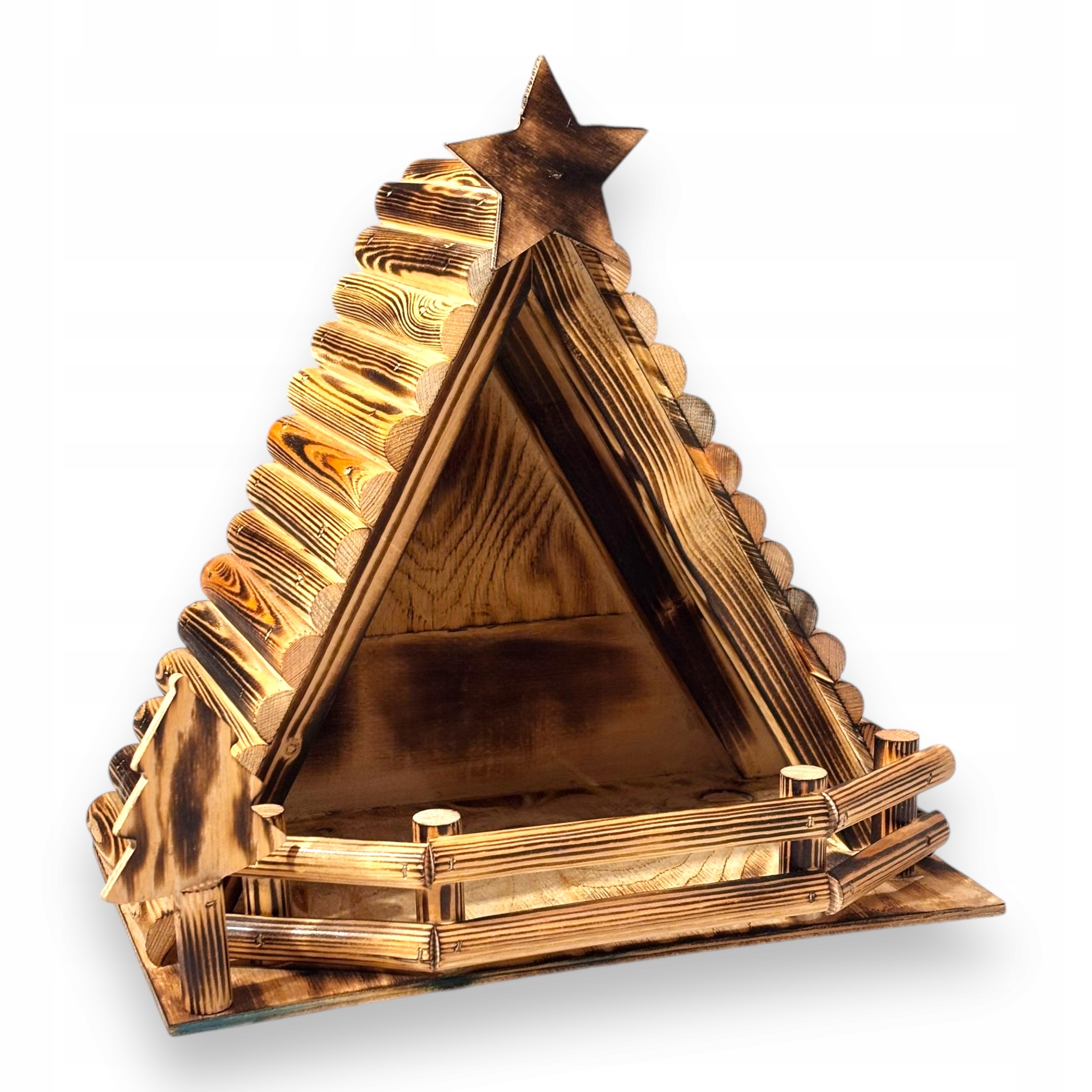 Dřevěný vánoční kolední betlém ze dřeva, 40 cm