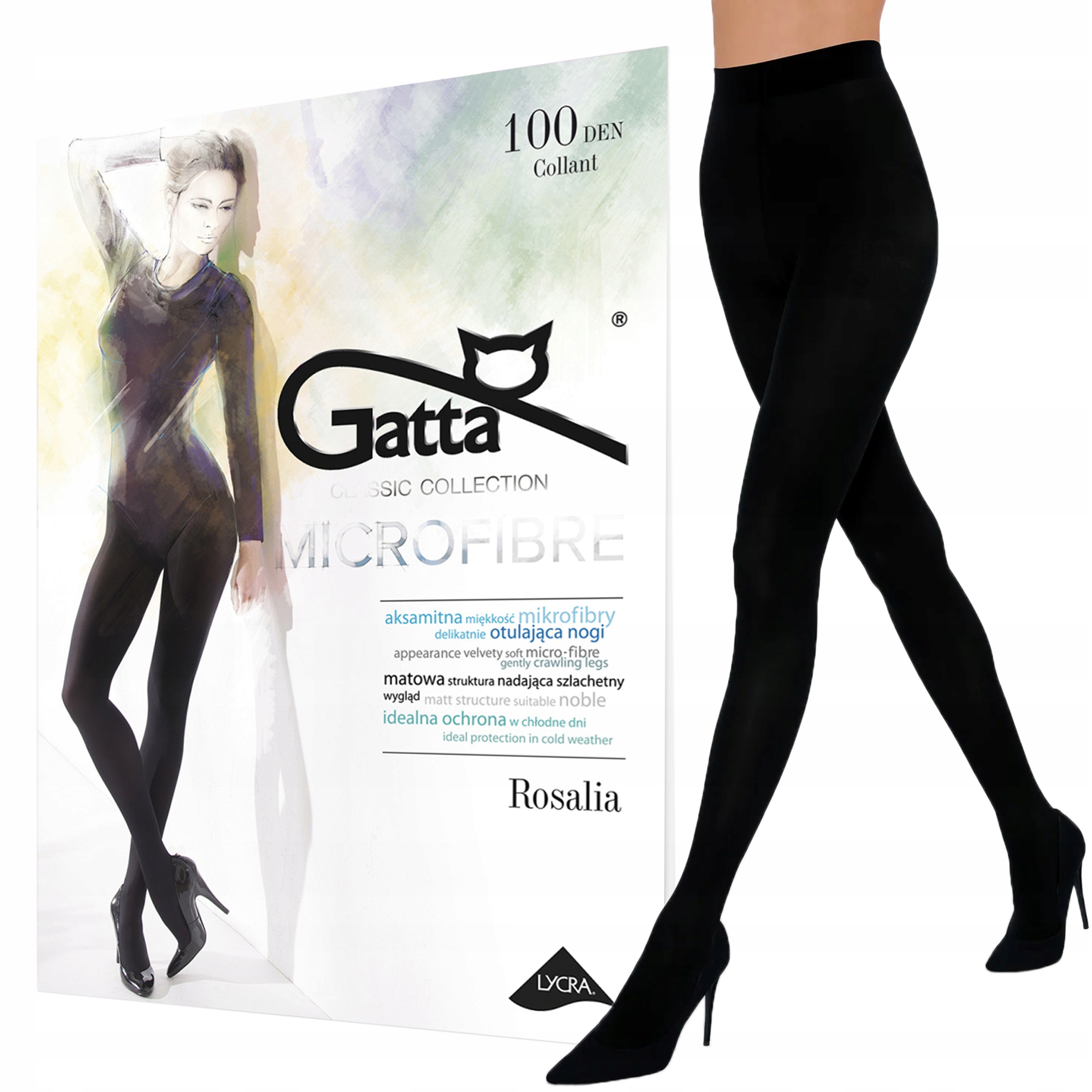 

Grube rajstopy Gatta Rosalia 100 den, nero, 4-L