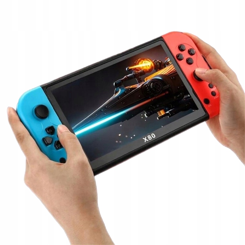 Mini Konsola Retro X80 Plus Przenośna 10000 Gier Gierka Do Tv Ekran 7''16GB