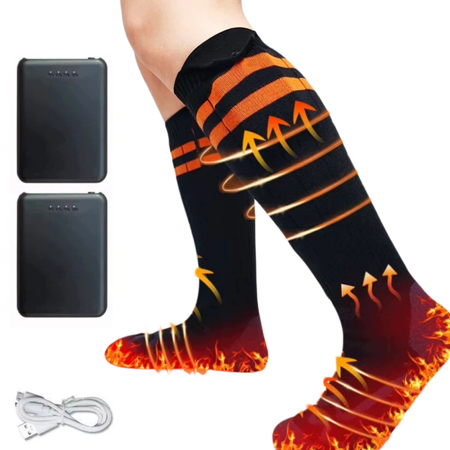 Skarpetki Podgrzewane Akumulatorowe 2X5000MAH, Akumulatorowe Usb Do 65°C