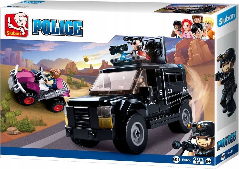

Klocki Sluban Policja 293 el. Jeep, quad B0653