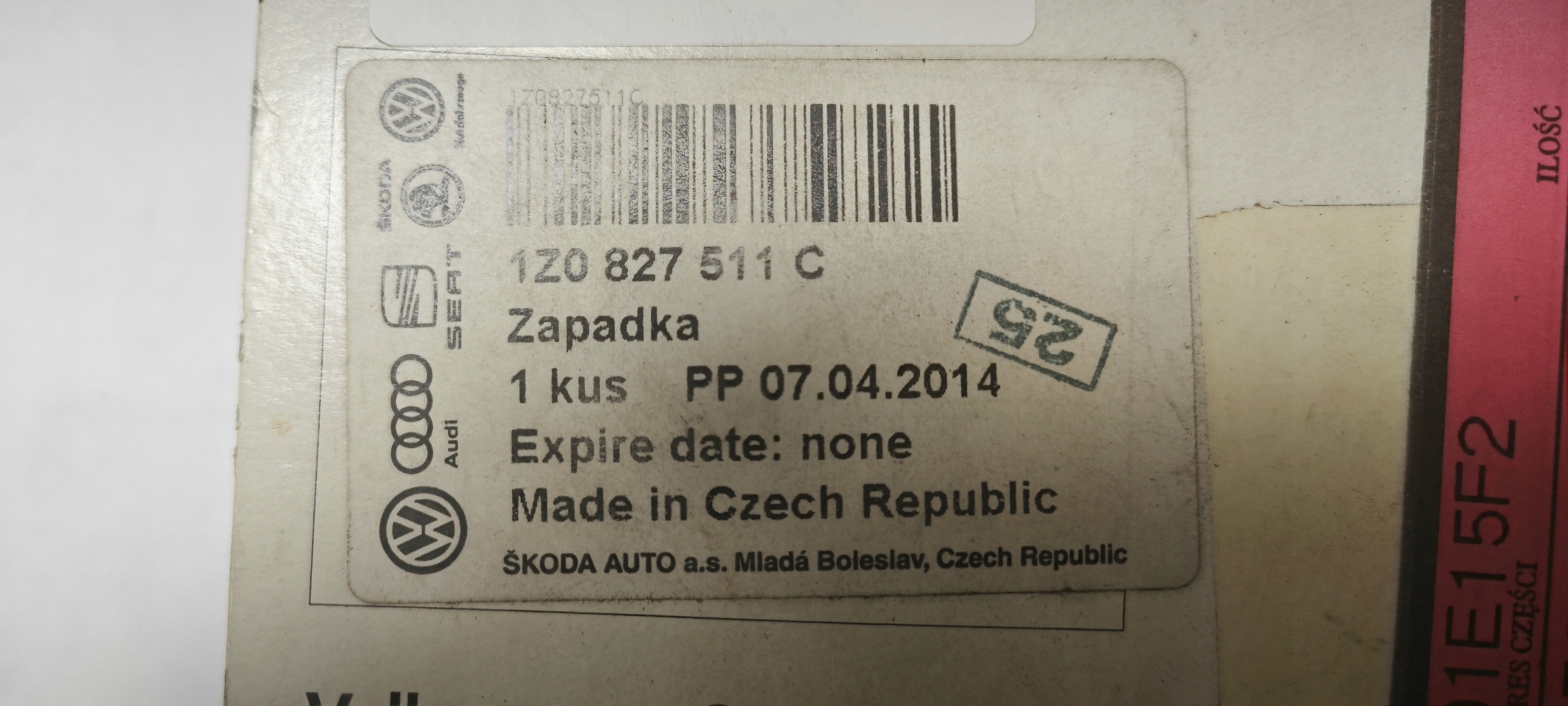 RYGIEL KLAPY TYŁ OCTAVIA II OE 1Z0827511C Numer katalogowy części RYGIEL KLAPY TYŁ TYLNY TYLNI SKODA OCTAVIA II 2 5D HATCHBACK HTB HB 1Z0827511C