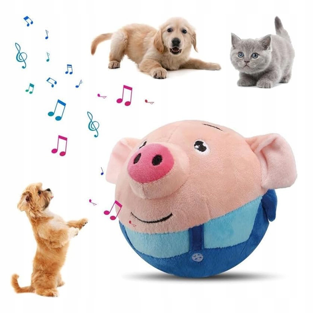 Interaktivní Pružný Míček Pro Psa Se Zvukem Plyšová Hračka Pet Toy