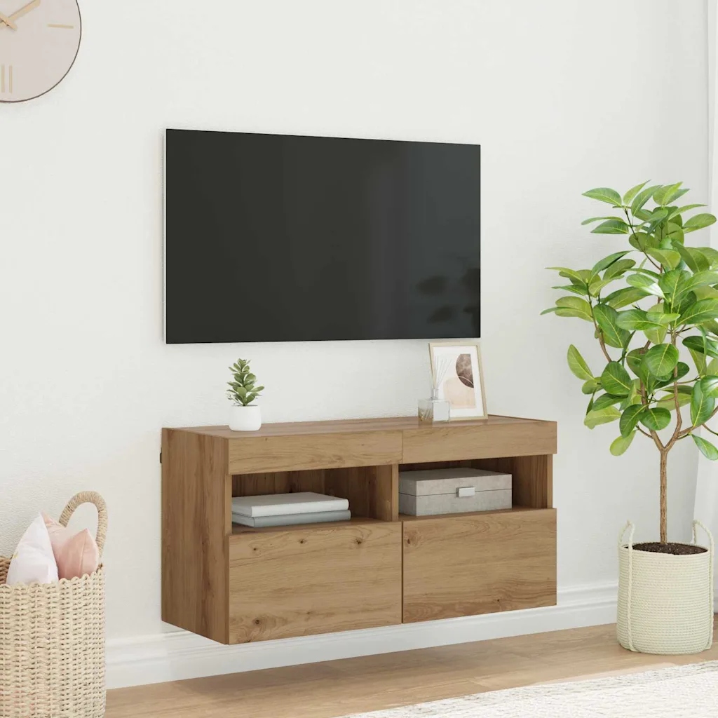 vidaXL Tv wall cabinet Artisanový dub 80 x 30 x 40 cm kompozitní dřevo