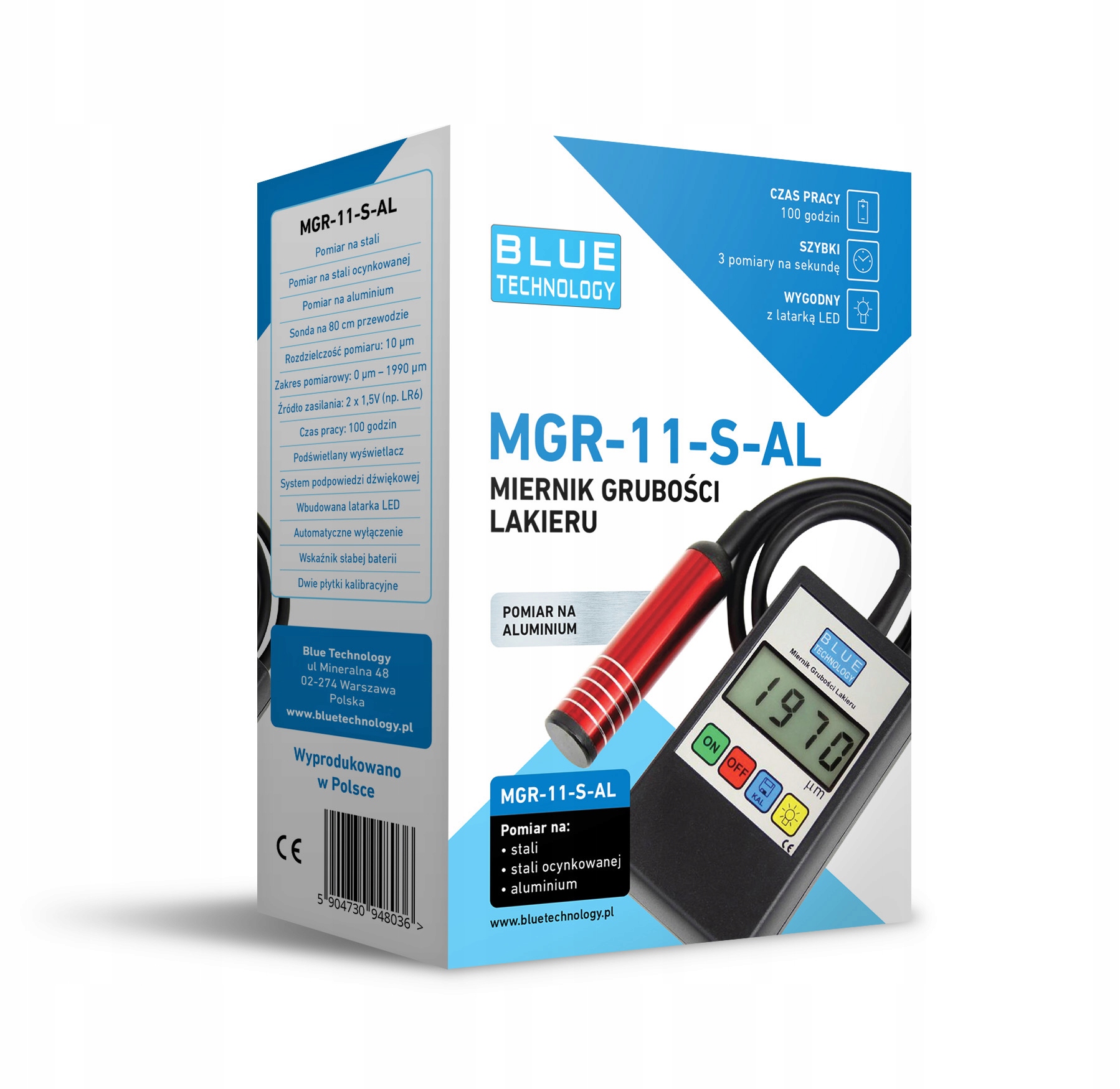 

Miernik Grubości Lakieru Czujnik Tester MGR11-S-AL
