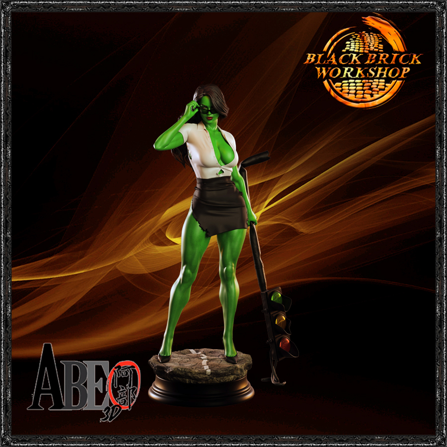 She-Hulk Neupravený Abe 3D Měřítko 1/12 (150mm) (sfw) 3D tisk