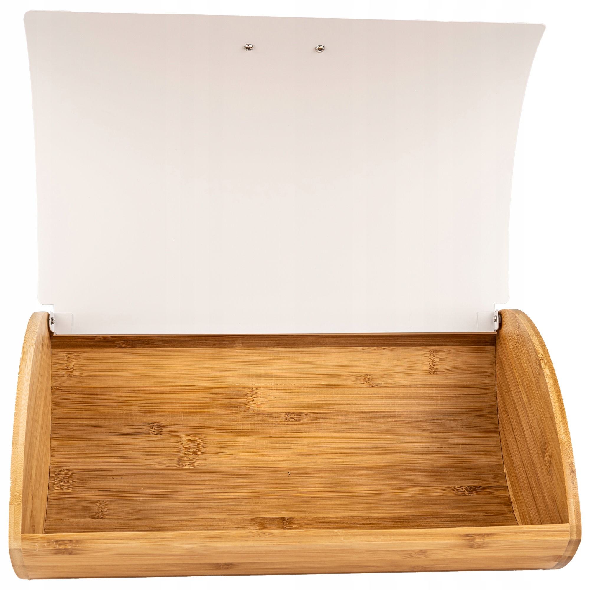 CHLEBAK BIAŁY POJEMNNIK NA PIECZYWO DREWNO BAMBUSOWE POJEMNIK NA CHLEB STAL Materiał bambus