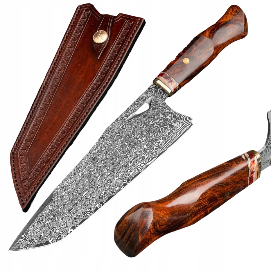 Damaškový kuchynský nôž Harahu Ju 26693 Hnedá KP-26693