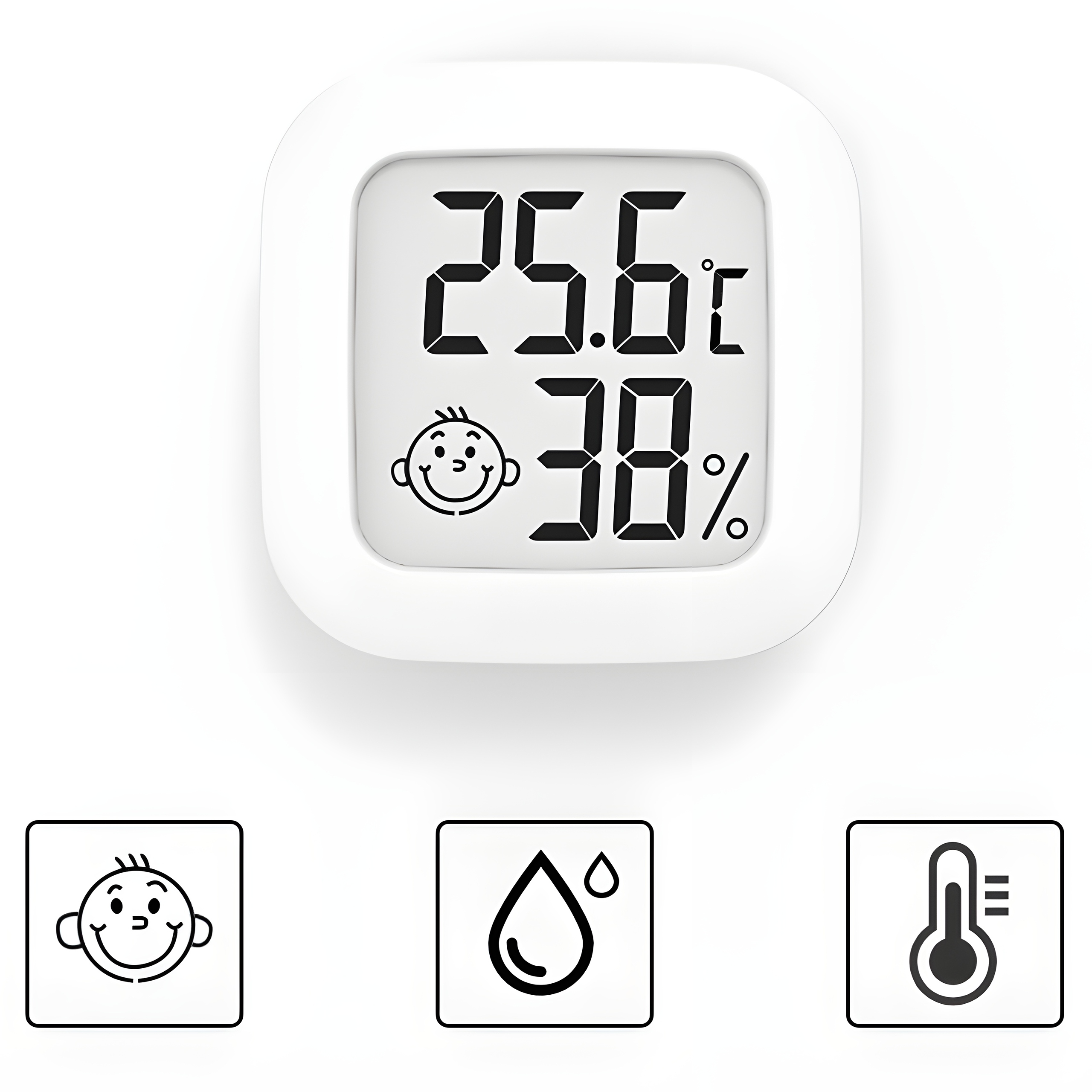 ELEKTRONICZNY TERMOMETR POKOJOWY CYFROWY HIGROMETR STACJA POGODY + BATERIA Model TERMOMETR HIGROMETR