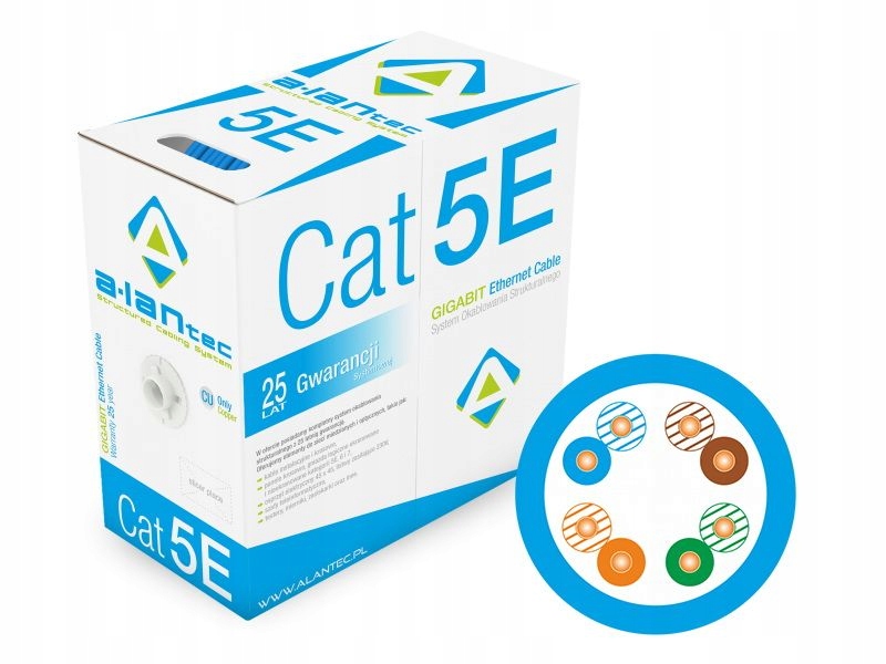 Kábel U/utp kat.5e Pvc 4PR 305 m Modrý