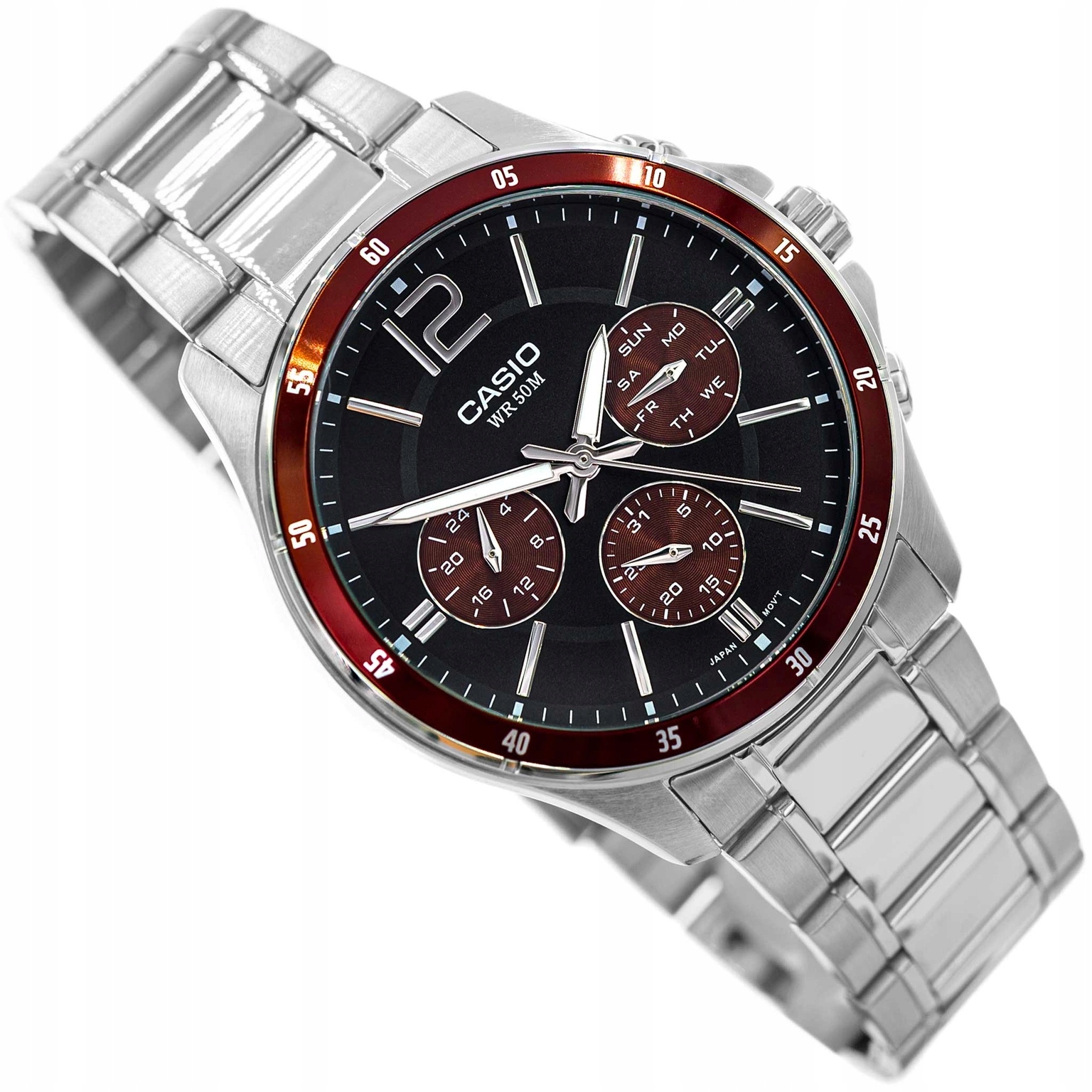 Pánské Hodinky Casio MTP-1374PD-5AVEF Stříbrný Náramek Datumovka Neobrite