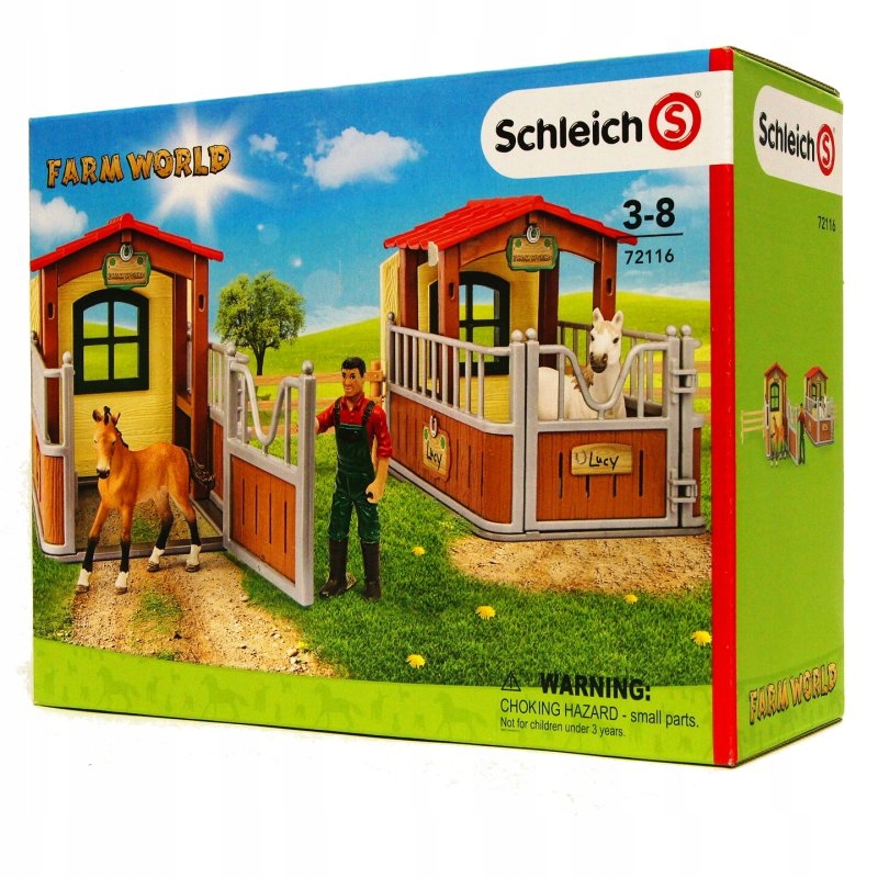 Schleich 72116 Otwarta Stajnia 2 Boksy 2 Konie
