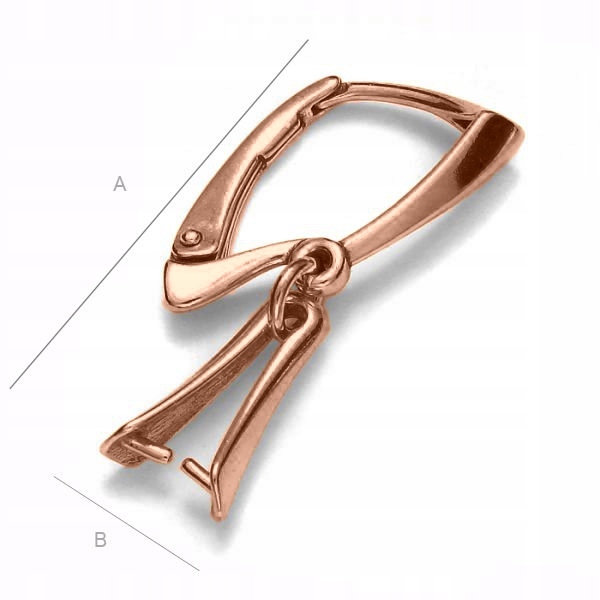 Zavírací náušnicové háčky na kameny pozlacené růžově