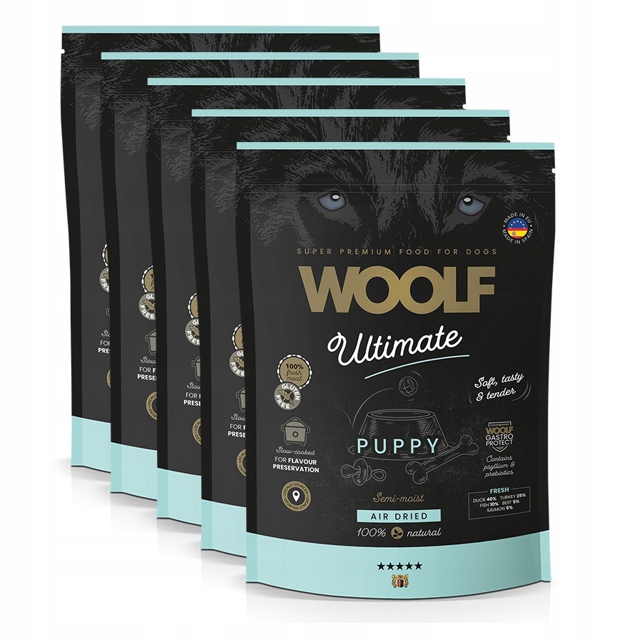 Levně Woolf Ultimate Soft Dog Duck with Turkey for Puppy Polovlhká 5kg 5PAK