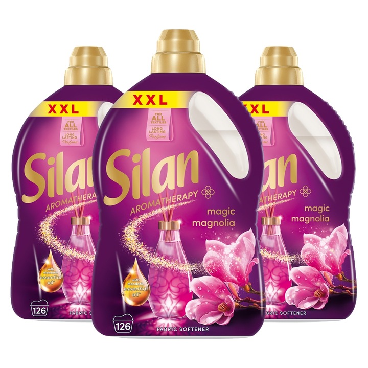 Silan Aromatherapy Magic Magnolia Płyn do Płukania 3x2,772L (378 Prania)