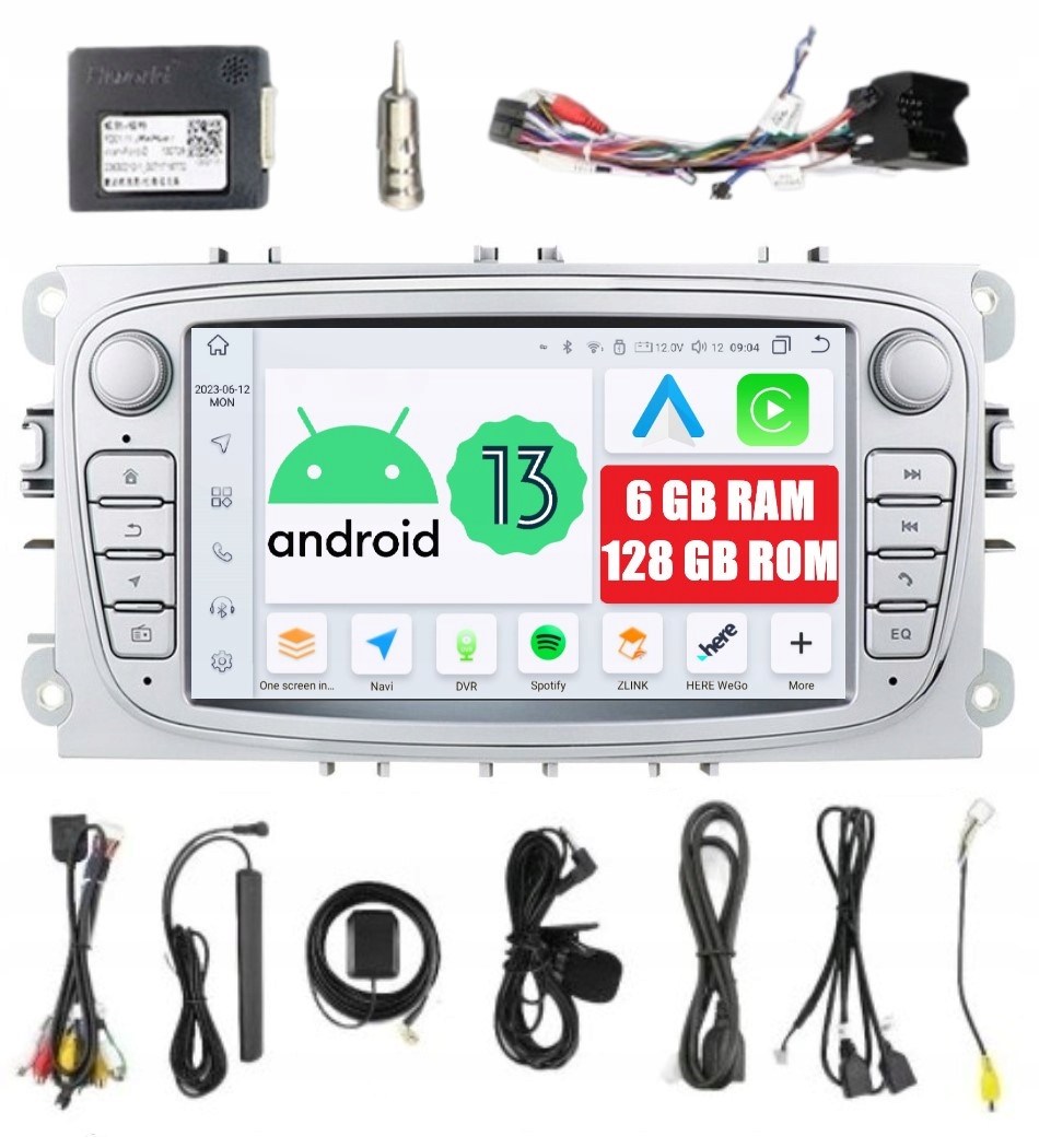 Rádio 2DIN Navigácia Android Ford Focus S-max 6/128 Gb Dsp Carplay Lte