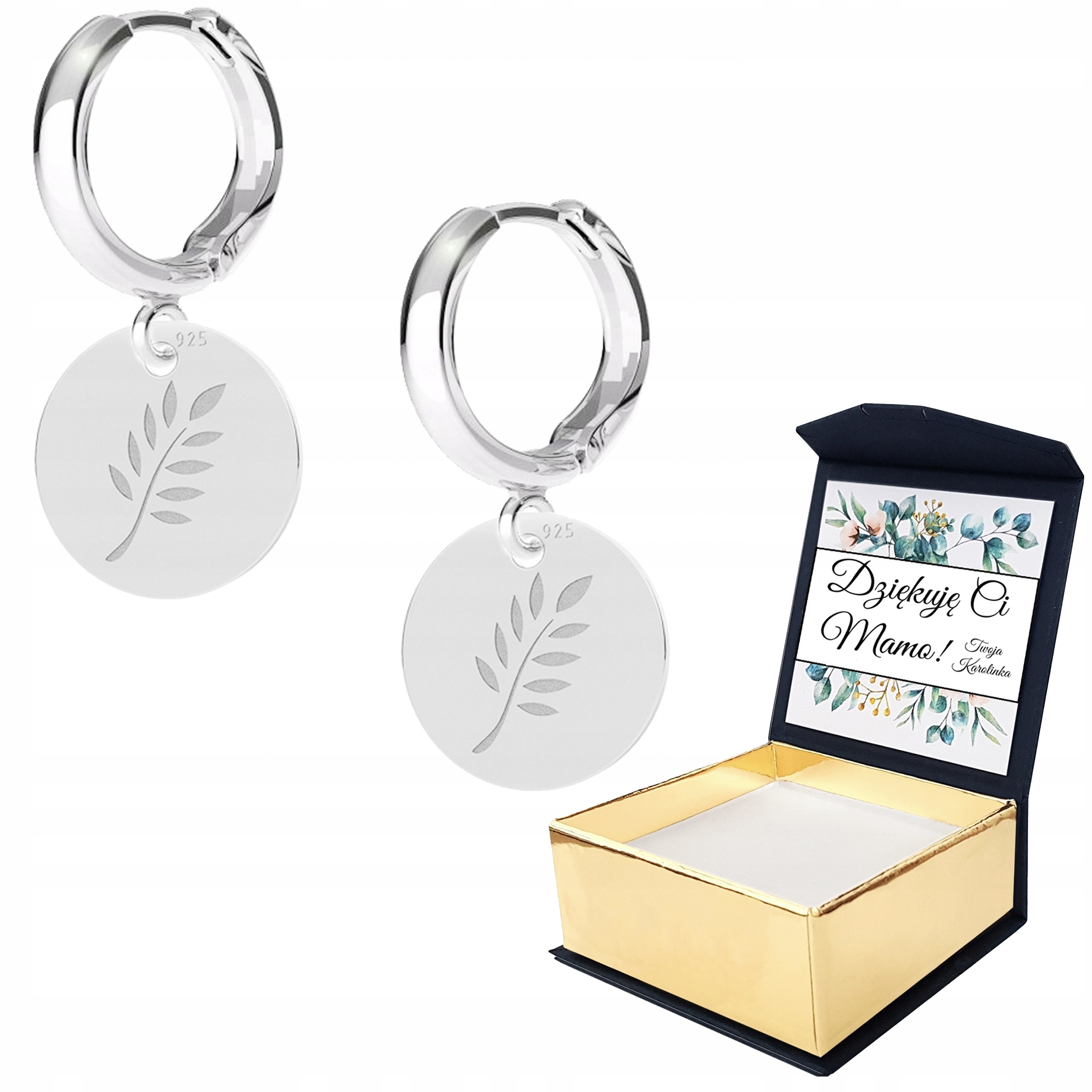 Stříbrné náušnice Větvička Natura 925 Vlastní Potisk