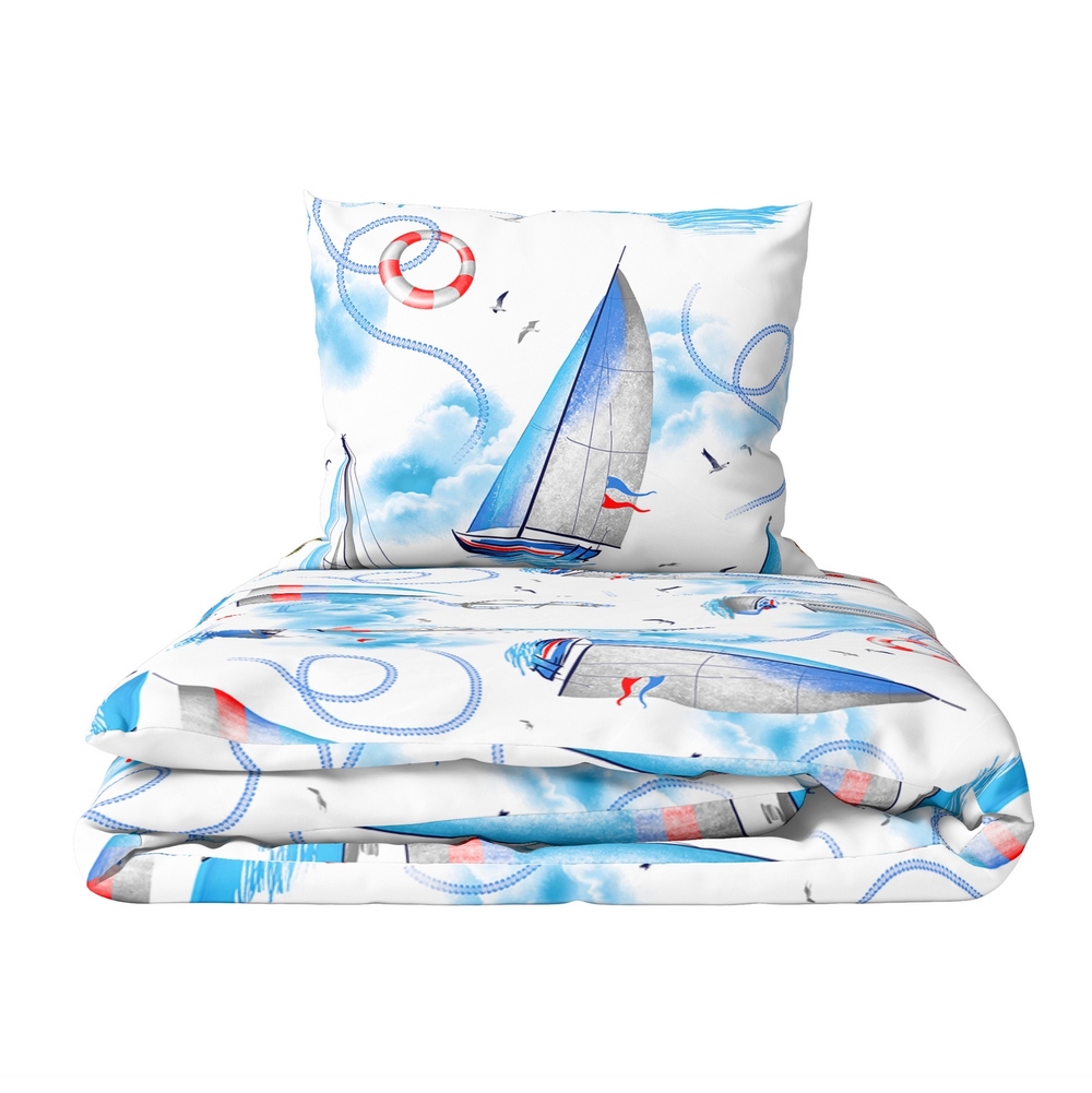 Hotelové Povlečení 160x200 cm 2xPOVLEČENÍ 70x80 Sada Povlečení Plachetnice