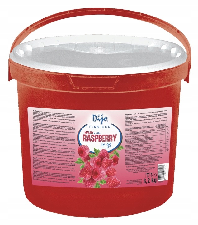 Owoce Maliny w żelu Frużelina do gofrów deserów 3,2 kg o smaku malinowym