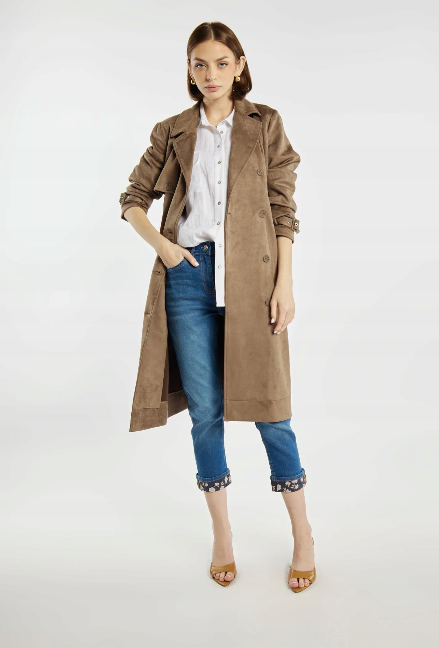 Monnari Trencz z imitacji zamszu 40