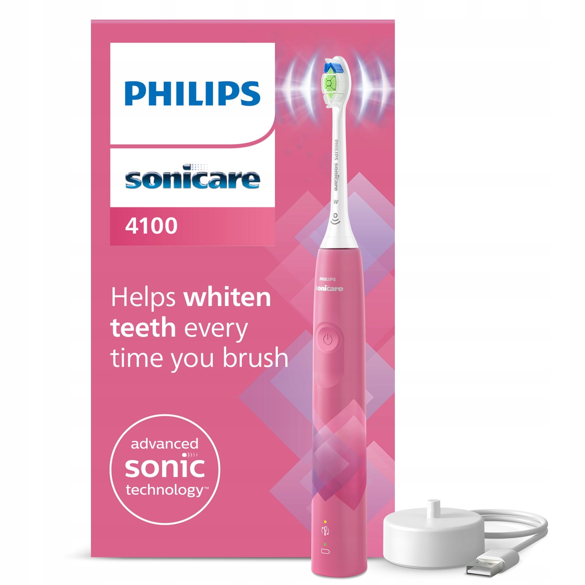 Philips Sonicare Seria 4100 szczoteczka soniczna różowa HX3689/41
