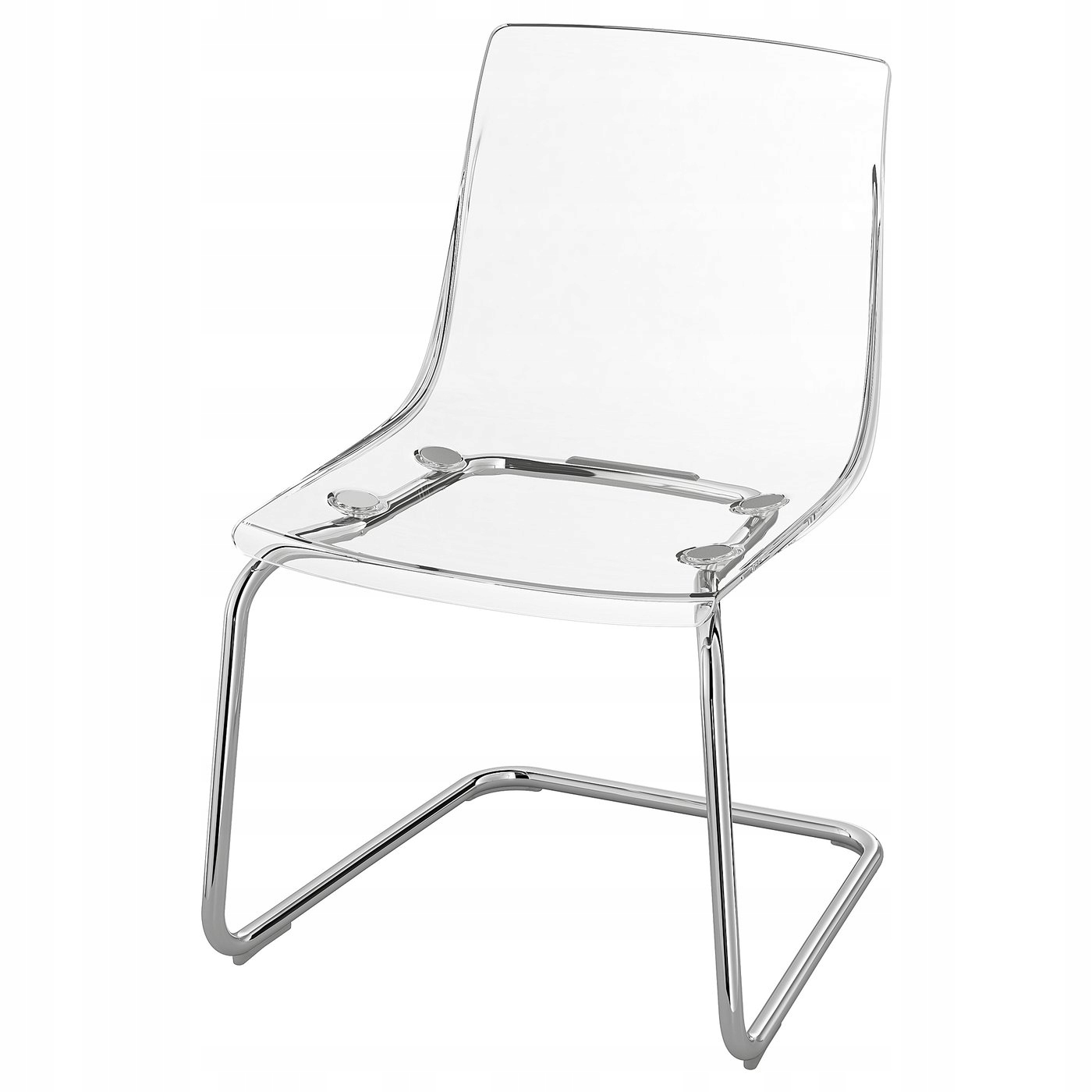 Ikea Tobias Krzesło Przezroczyste Chromowane Nowoczesne Glamour Jadalnia