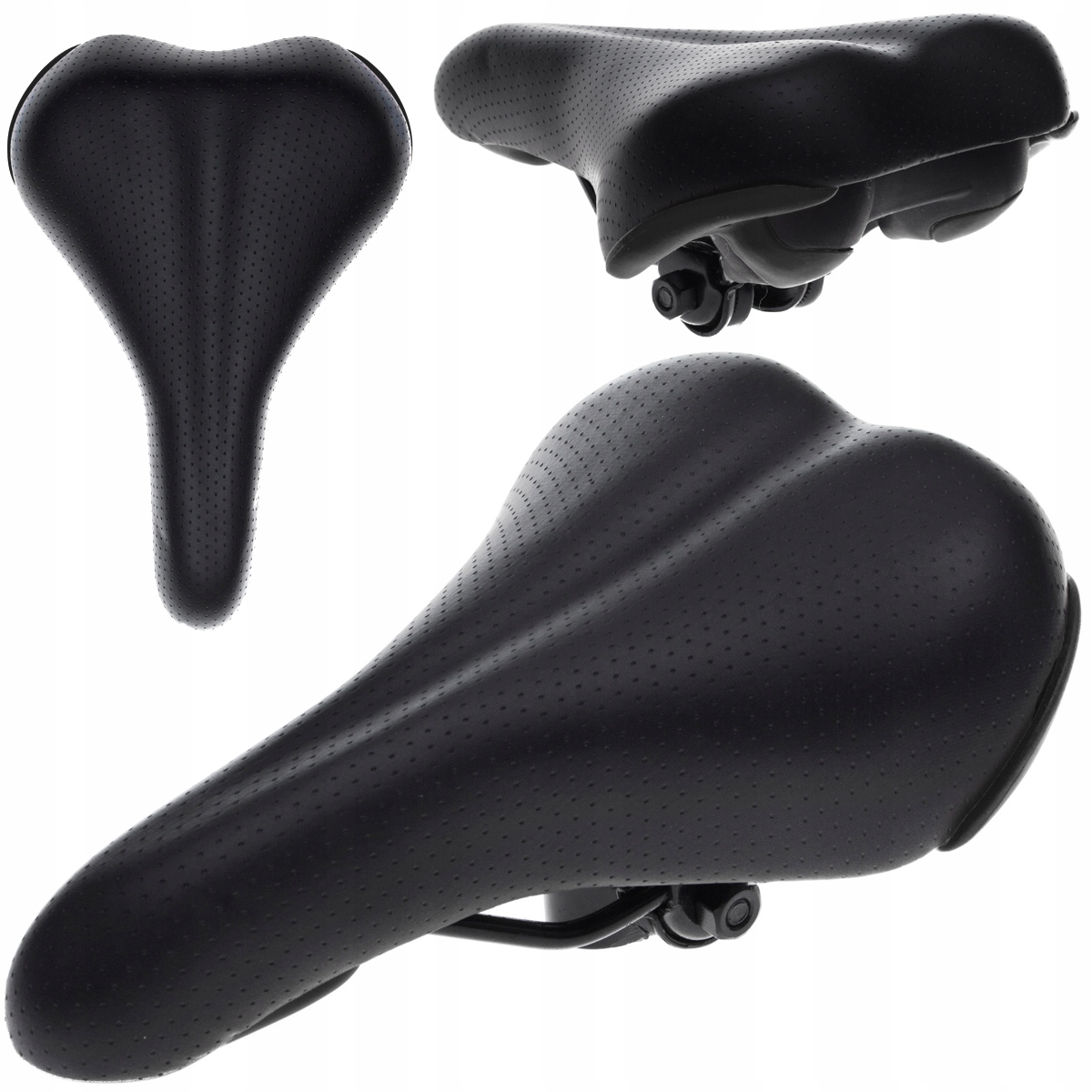 SIODEŁKO ROWEROWE MĘSKIE TREKKINGOWE Z WENTYLACJĄ ECO SKÓRA PERFOROWANA