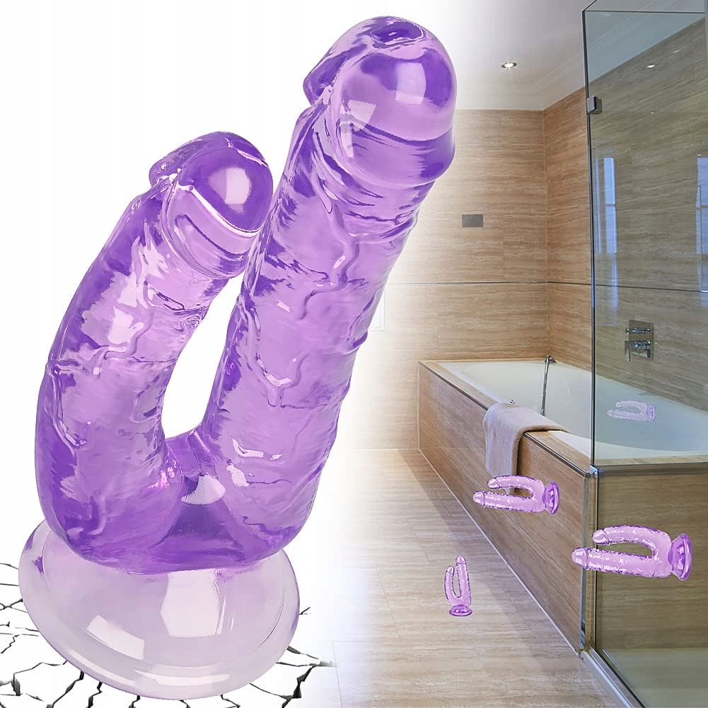 ROLUCK Dildo Podwójny Z Silnymi Przyssawkami Realistyczny Dla Par — miniatura 5