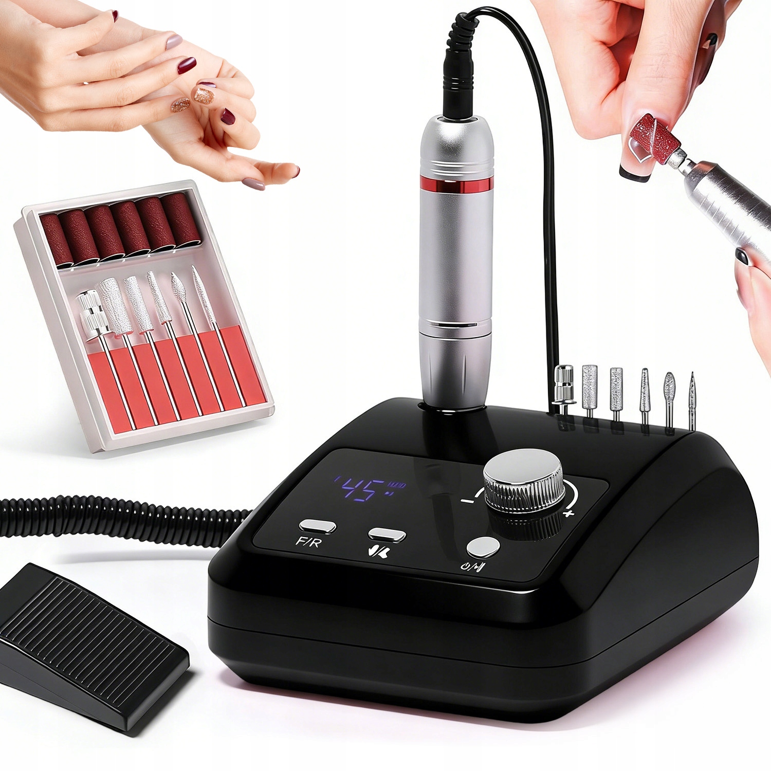 Bruska Na Nehty Pro Manikúru A Pedikúru, Profesionální, Ovládaná Nohou