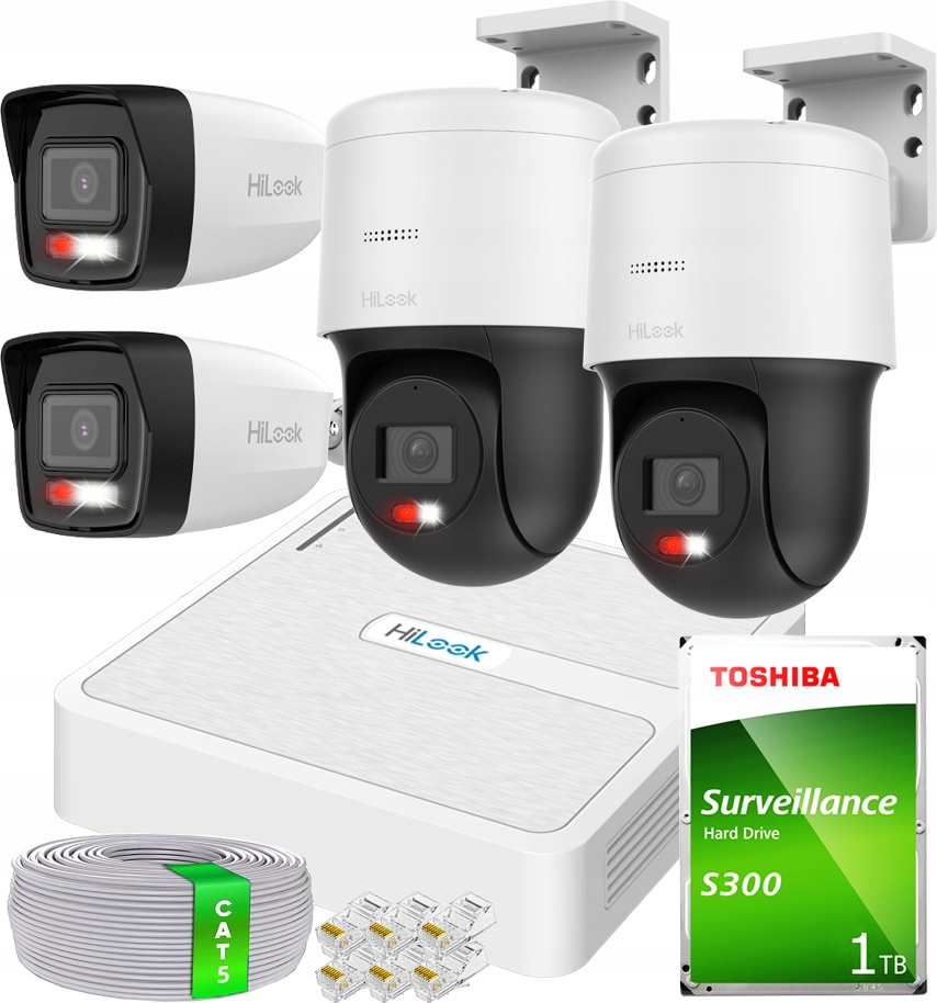 Monitorovací sada HiLook Monitorovací Set 2xIPCAM-B4-30DL 2xPTZ-N4MP