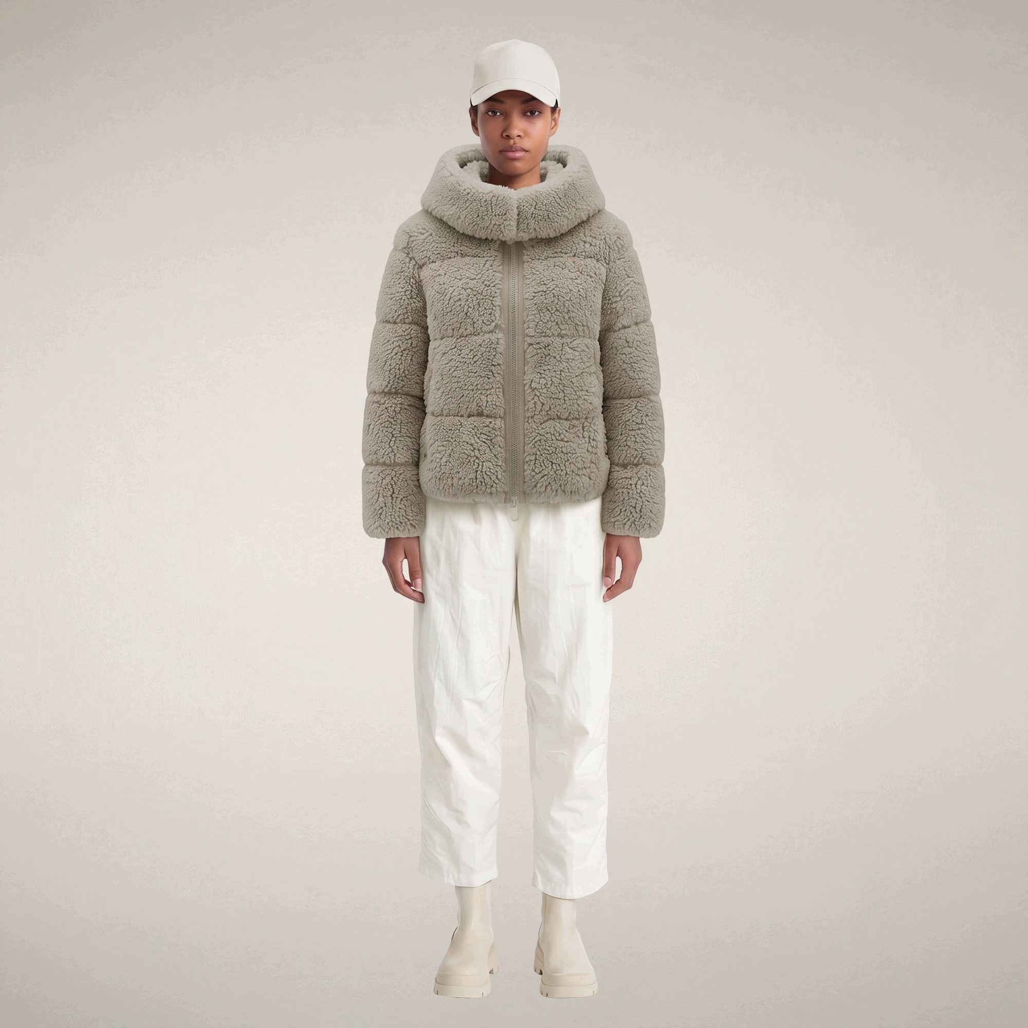 Save The Duck Kurtka Damska Futerko Lenora Hooded Rainy Beige S