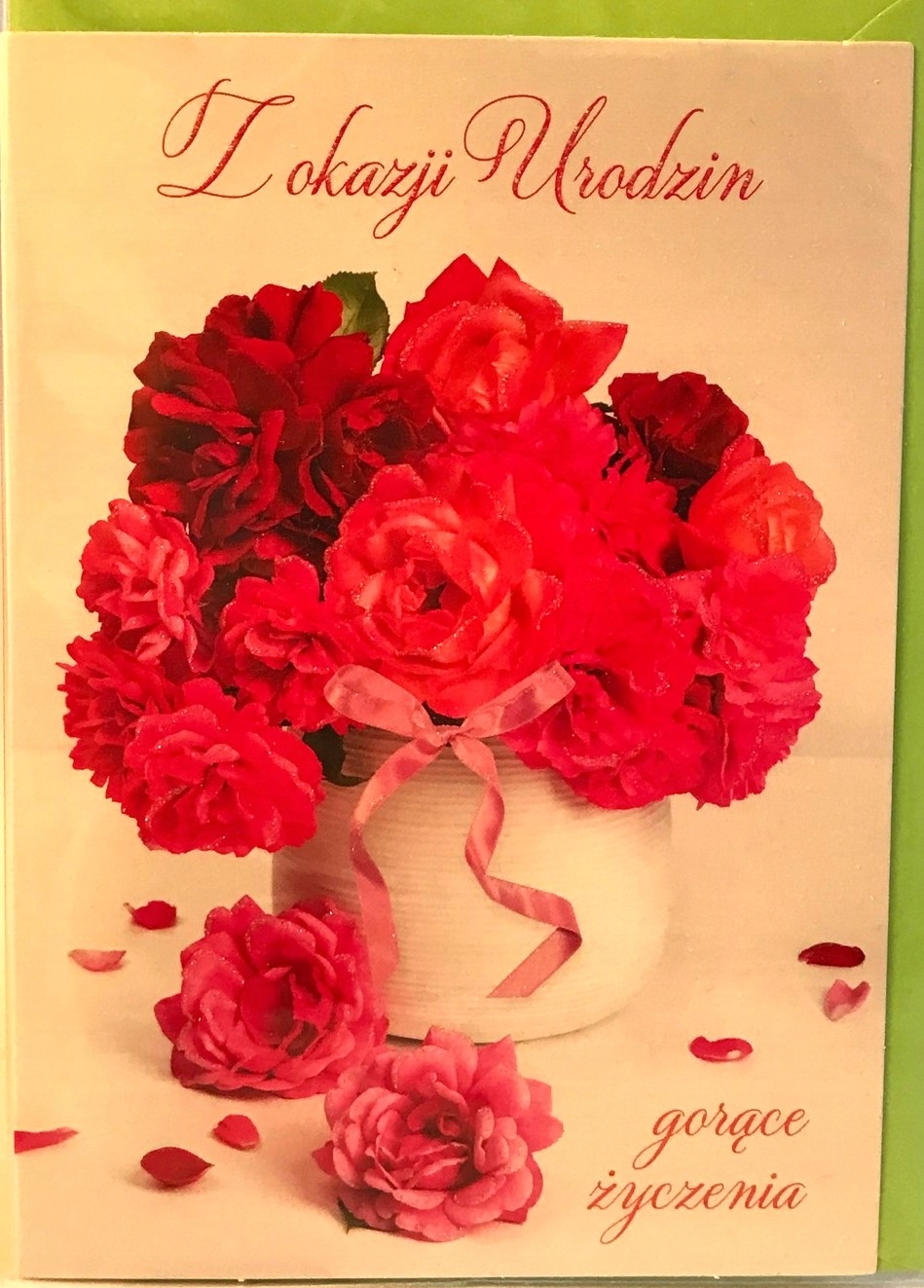 Kartka Urodzinowa Życzenia koperta kwiaty