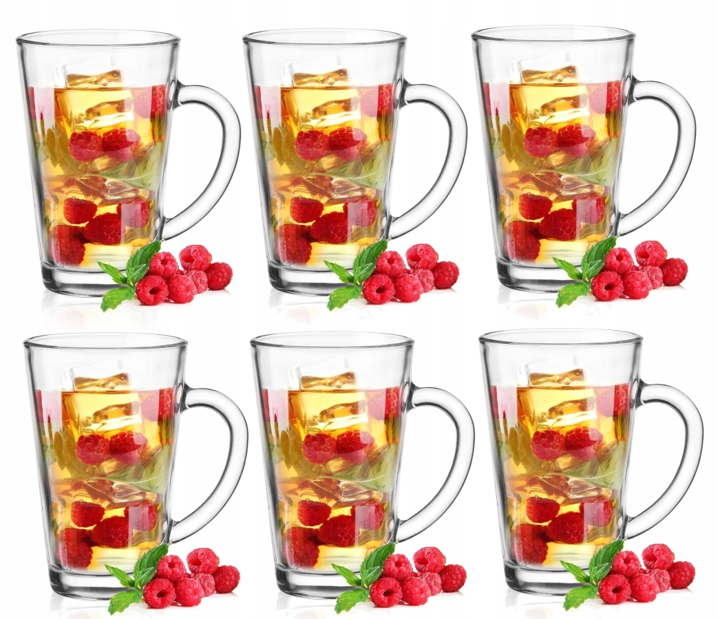 

Komplet 6 kubków szklane Bezbarwne gładkie 300ml