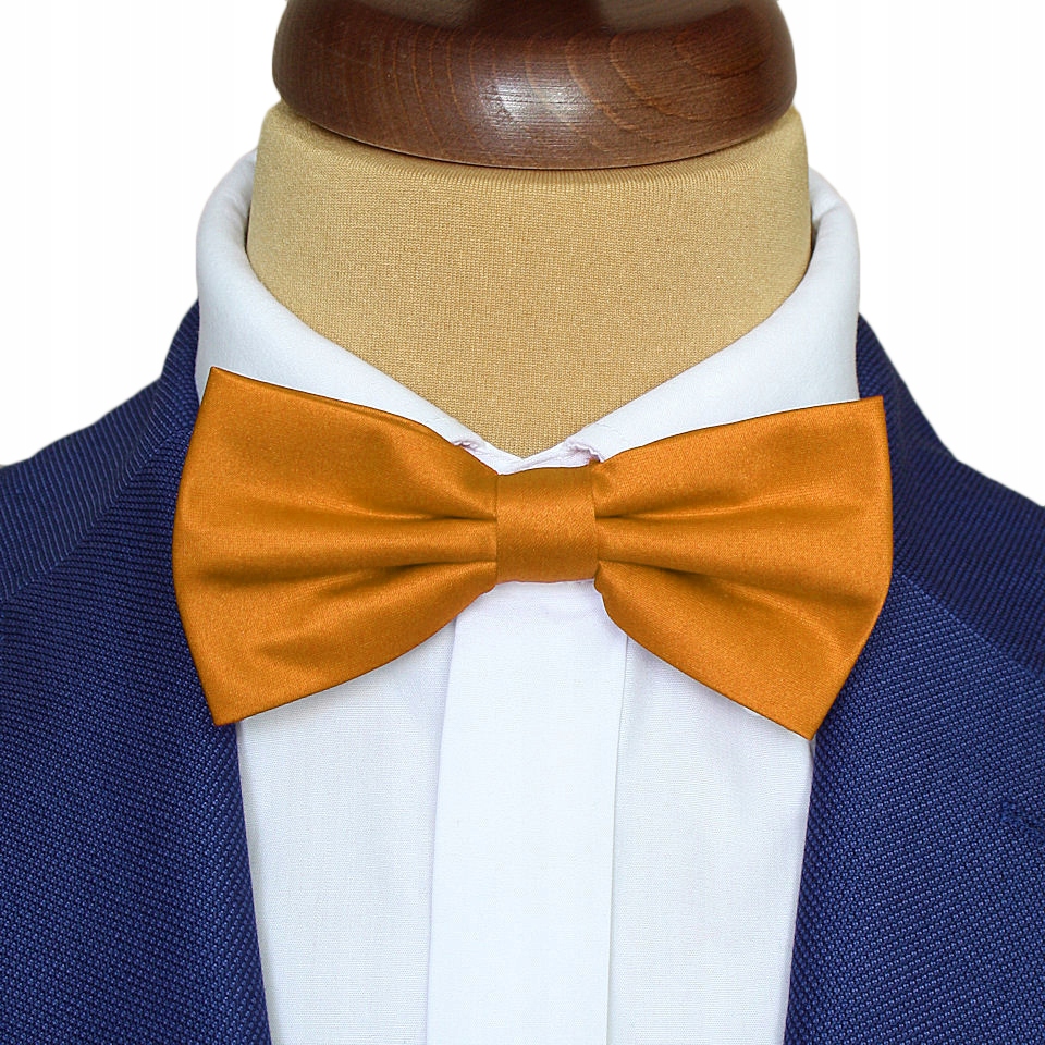 MUCHA MUSZKA MĘSKA GŁADKA 12x6 cm CIEMNY ZŁOTY