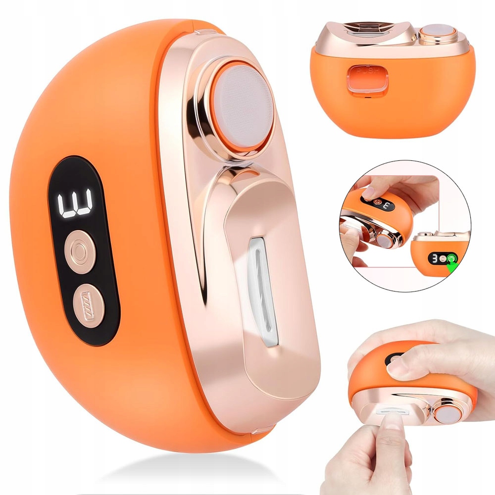 Automatická řezačka nehtů s Led světlem, oranžová, 3 rychlosti