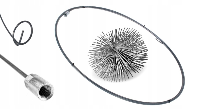 ZESTAW DO CZYSZCZENIA KOMINA STAL 10M SZCZOTKA 150