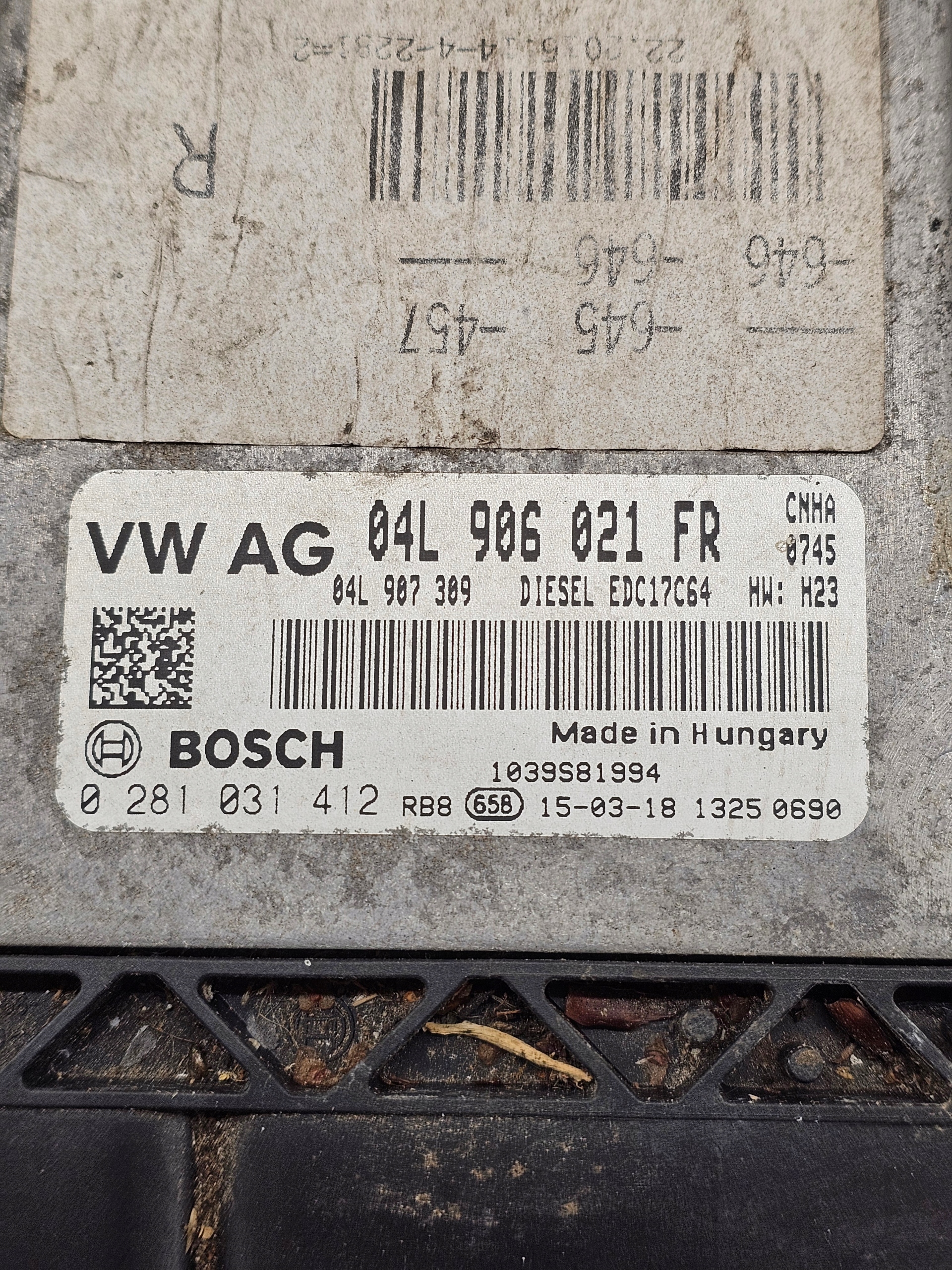 computer control unit of the engine ECU AUDI A6 C7 2.0 TDI 04L906021FR